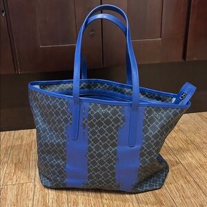 Tumi Everyday Large Tote Shoulder Bag Purse Travel Business Casual Gray & Blue